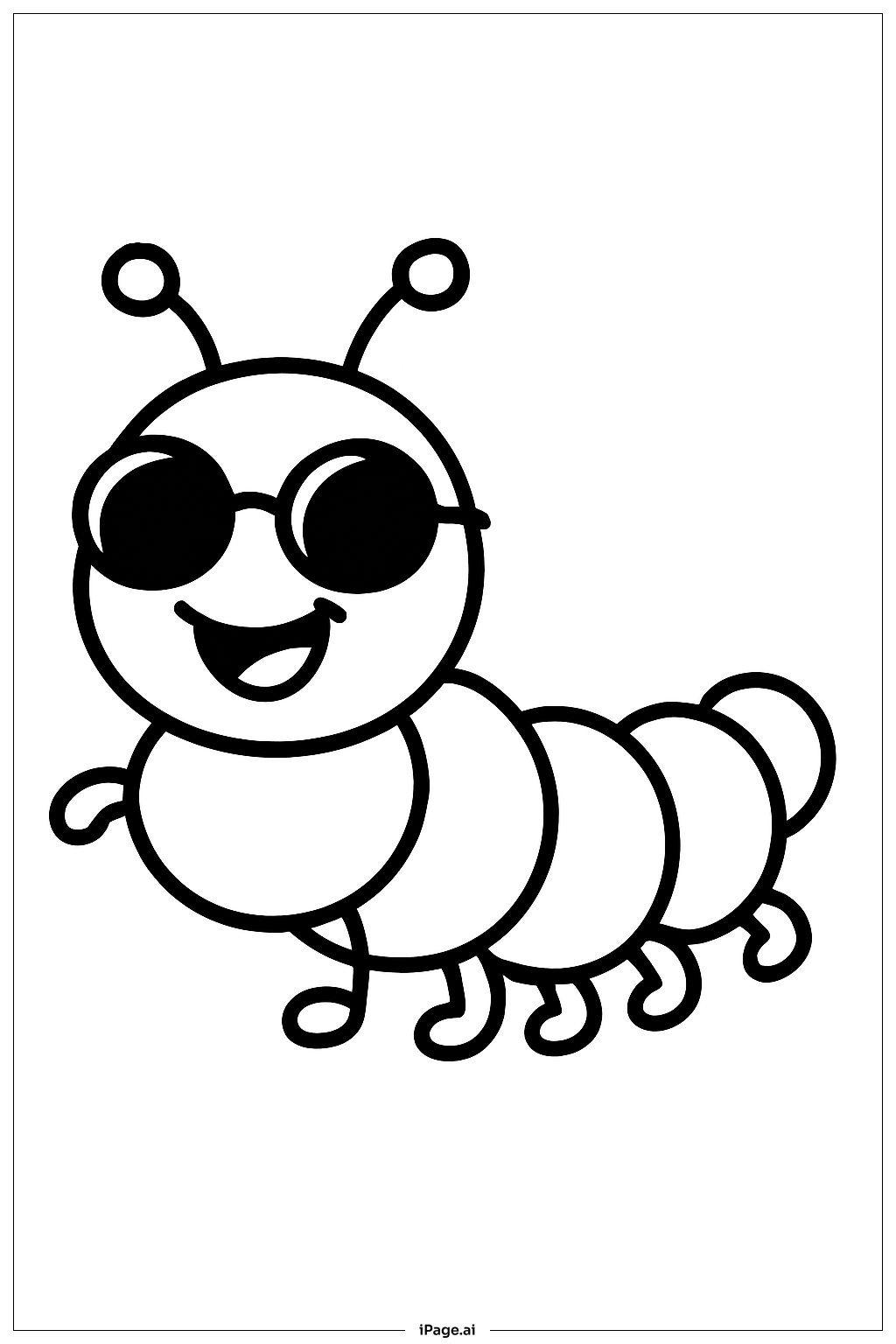  Caterpillar With Sunglasses Coloring Page 