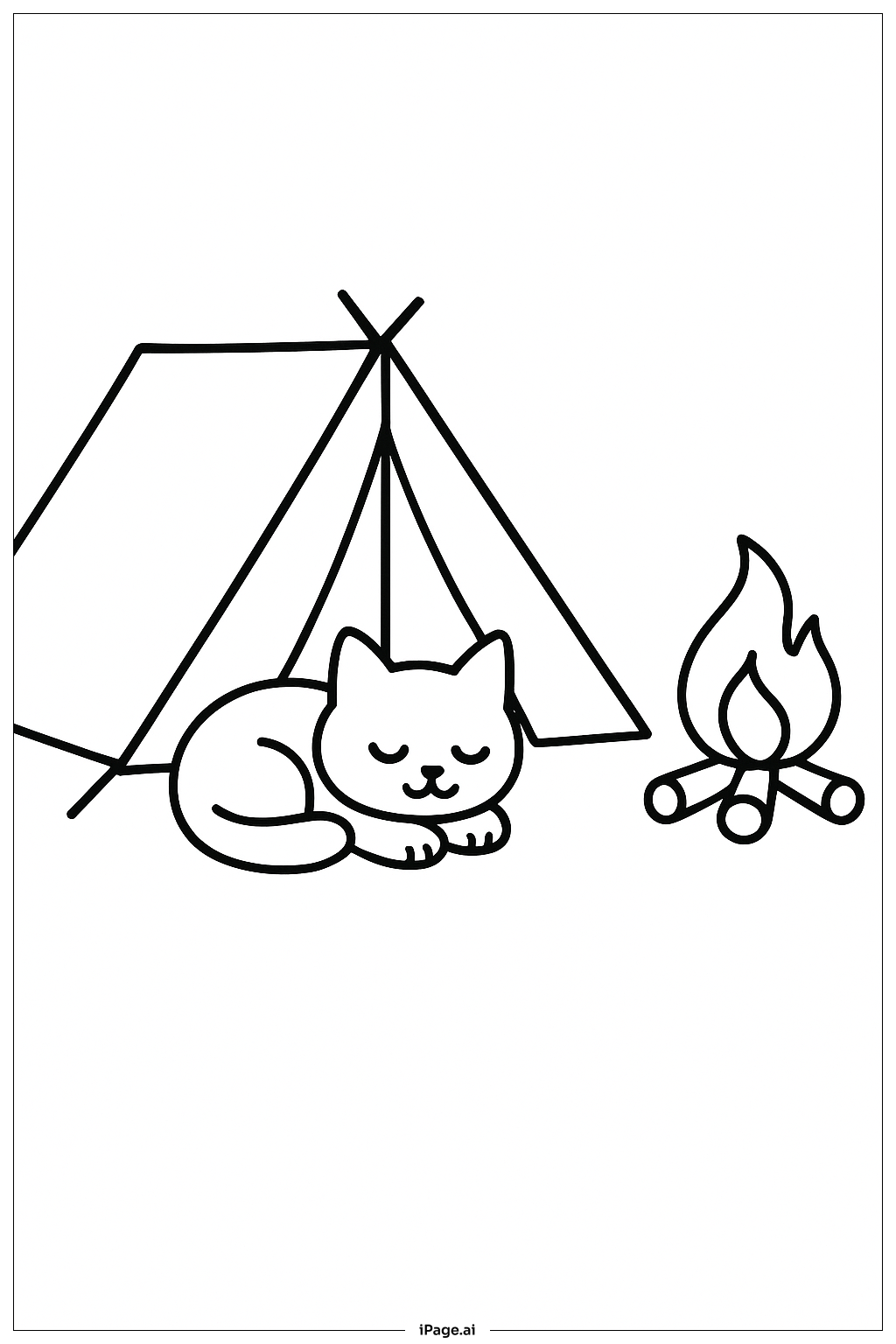  Página para colorir de Soneca na Barraca de Camping 