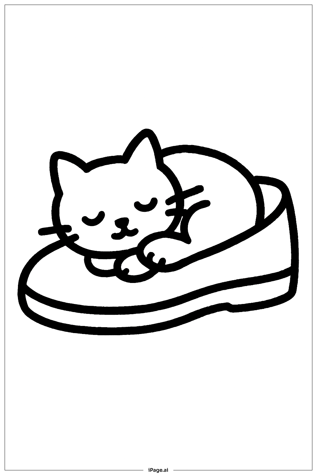  Catnap In Shoe Coloring Page 