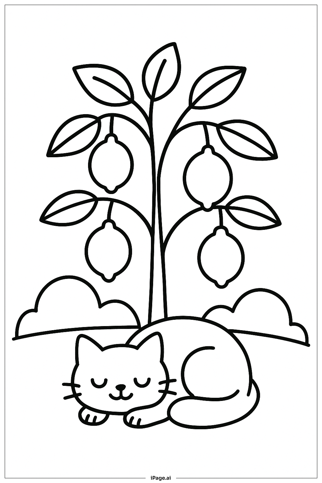  레몬 나무 아래 낮잠 색칠공부 페이지 