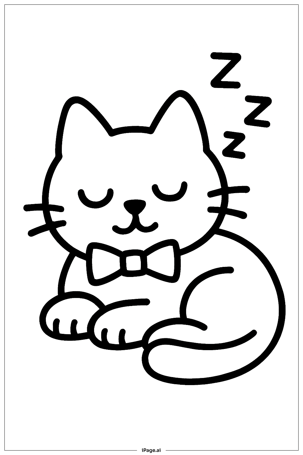  Catnap With Bow Tie Coloring Page 