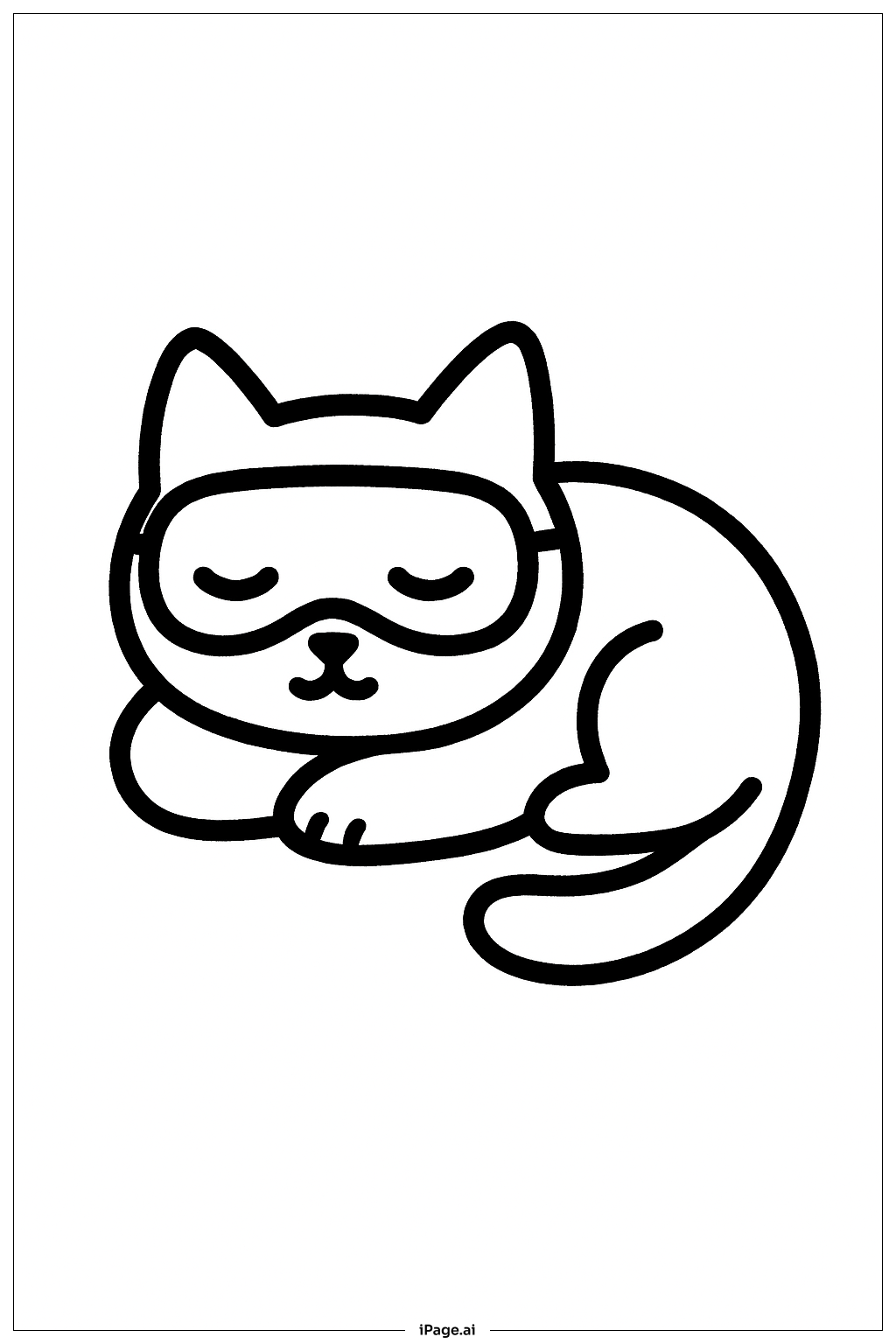  Página para colorir de Soneca com Máscara de Dormir 