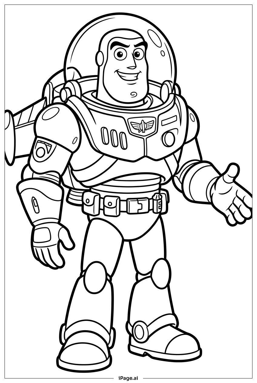 Buzz Lightyear Freunde zum Abenteuer einladen Ausmalseite