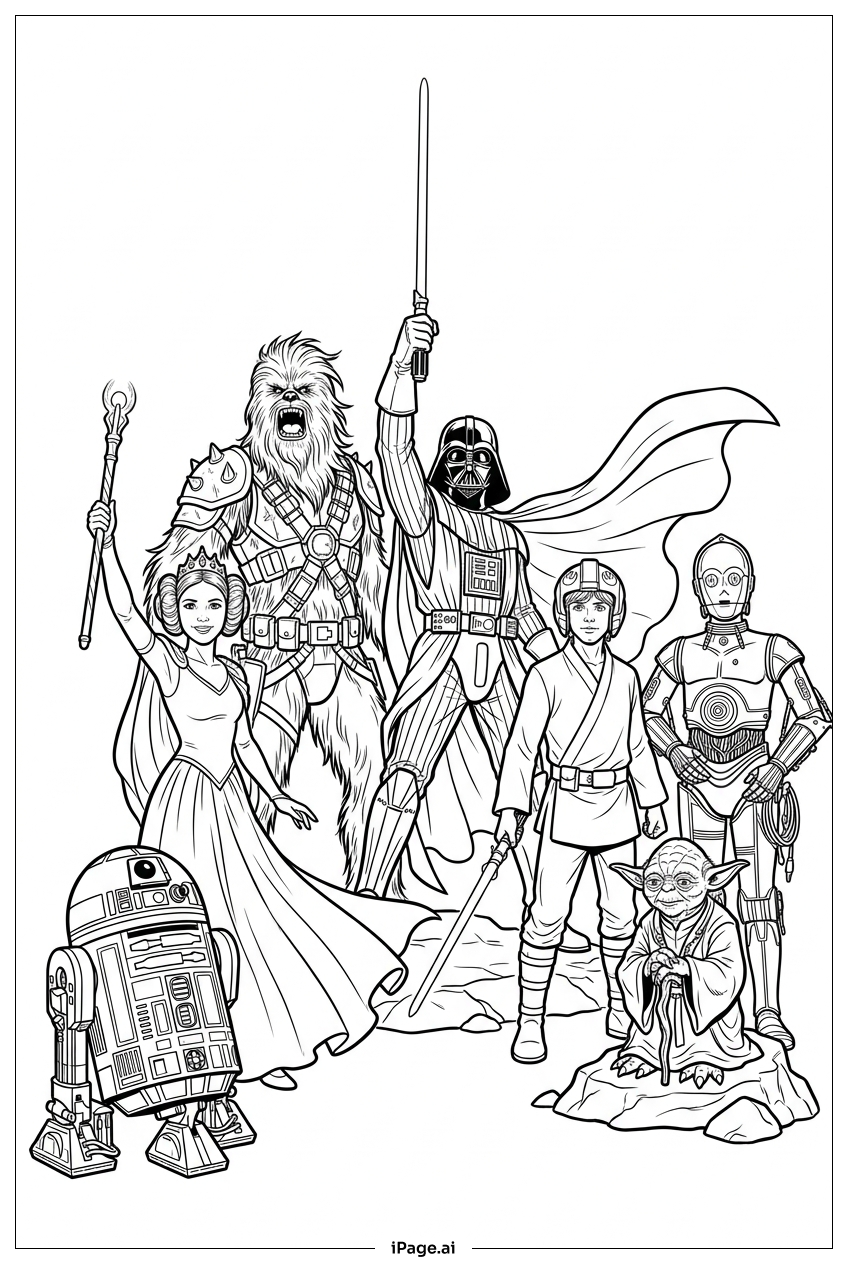  Star Wars fantasy armor for epic quest Coloring Page 