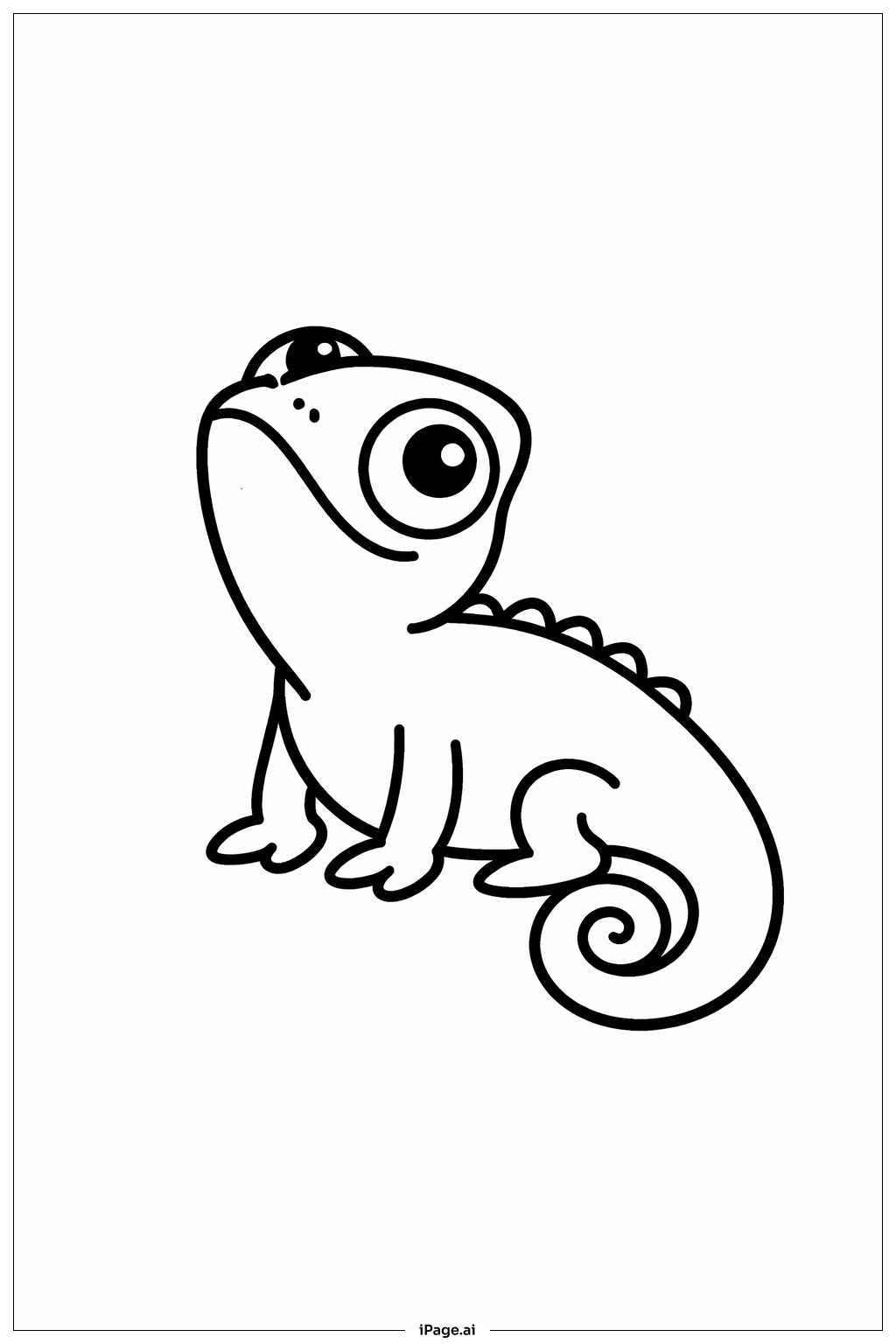 Page de coloriage Caméléon Regardant vers le Haut