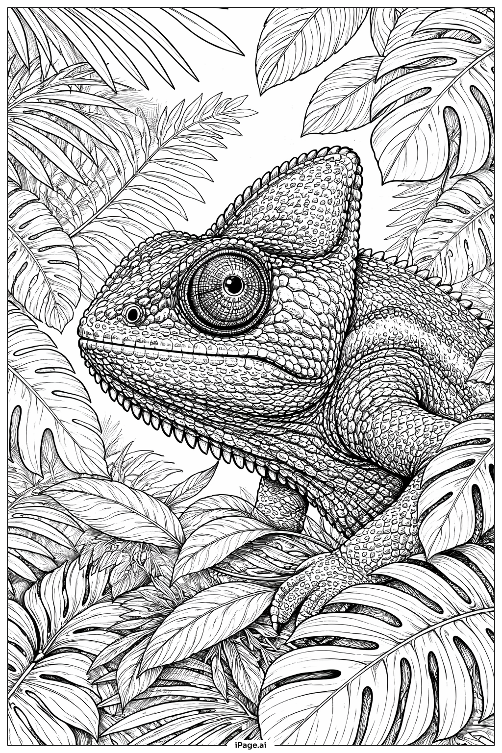 Portrait de caméléon avec arrière-plan texturé