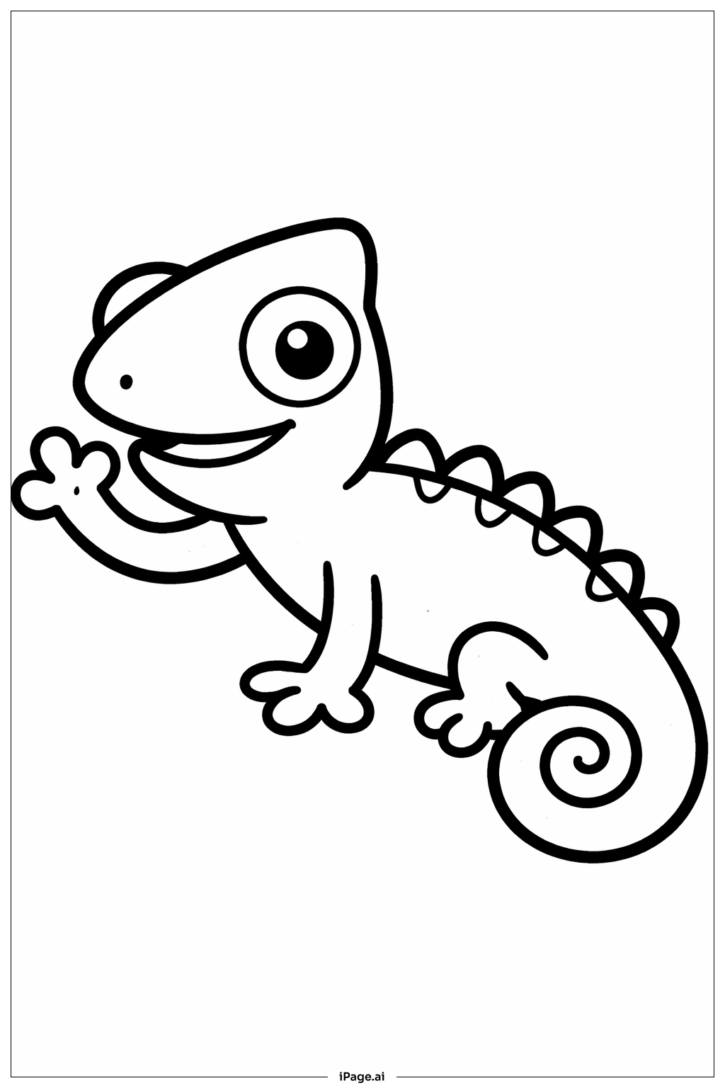 Page de coloriage Caméléon qui fait signe