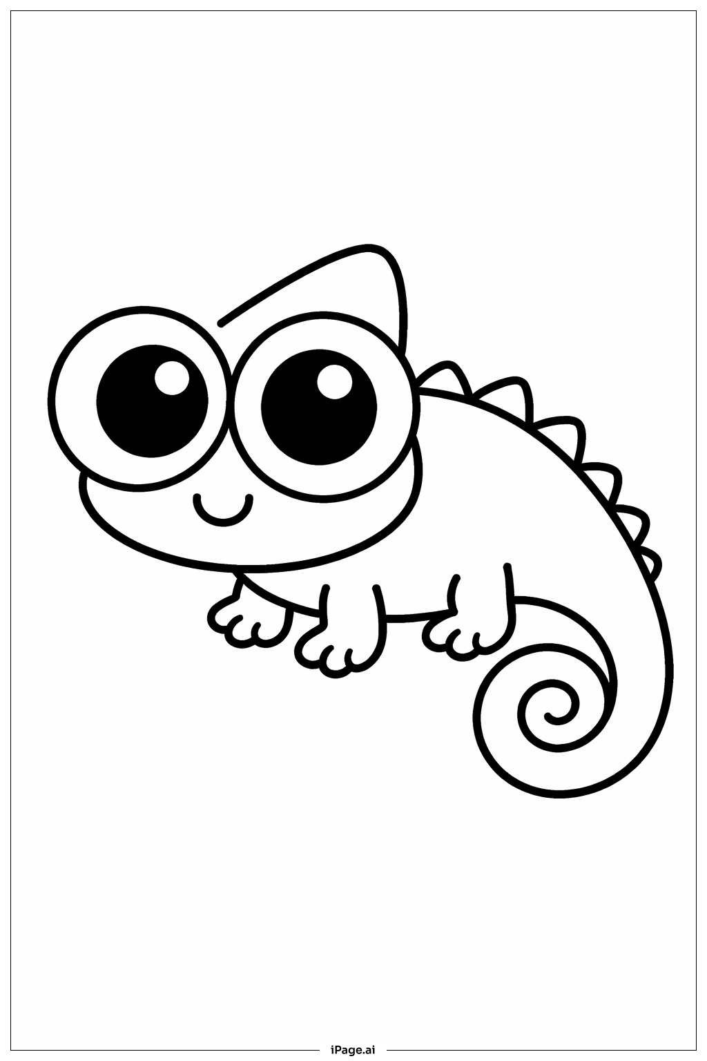 Page de coloriage Caméléon aux grands yeux