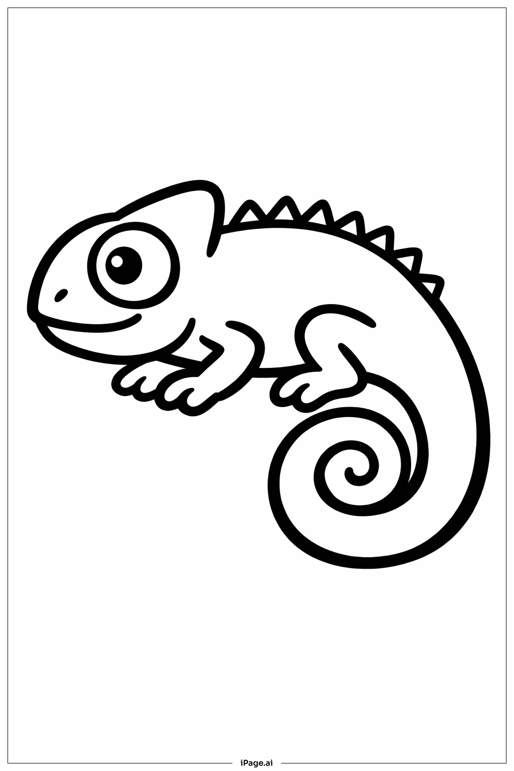 Page de coloriage Caméléon à queue bouclée