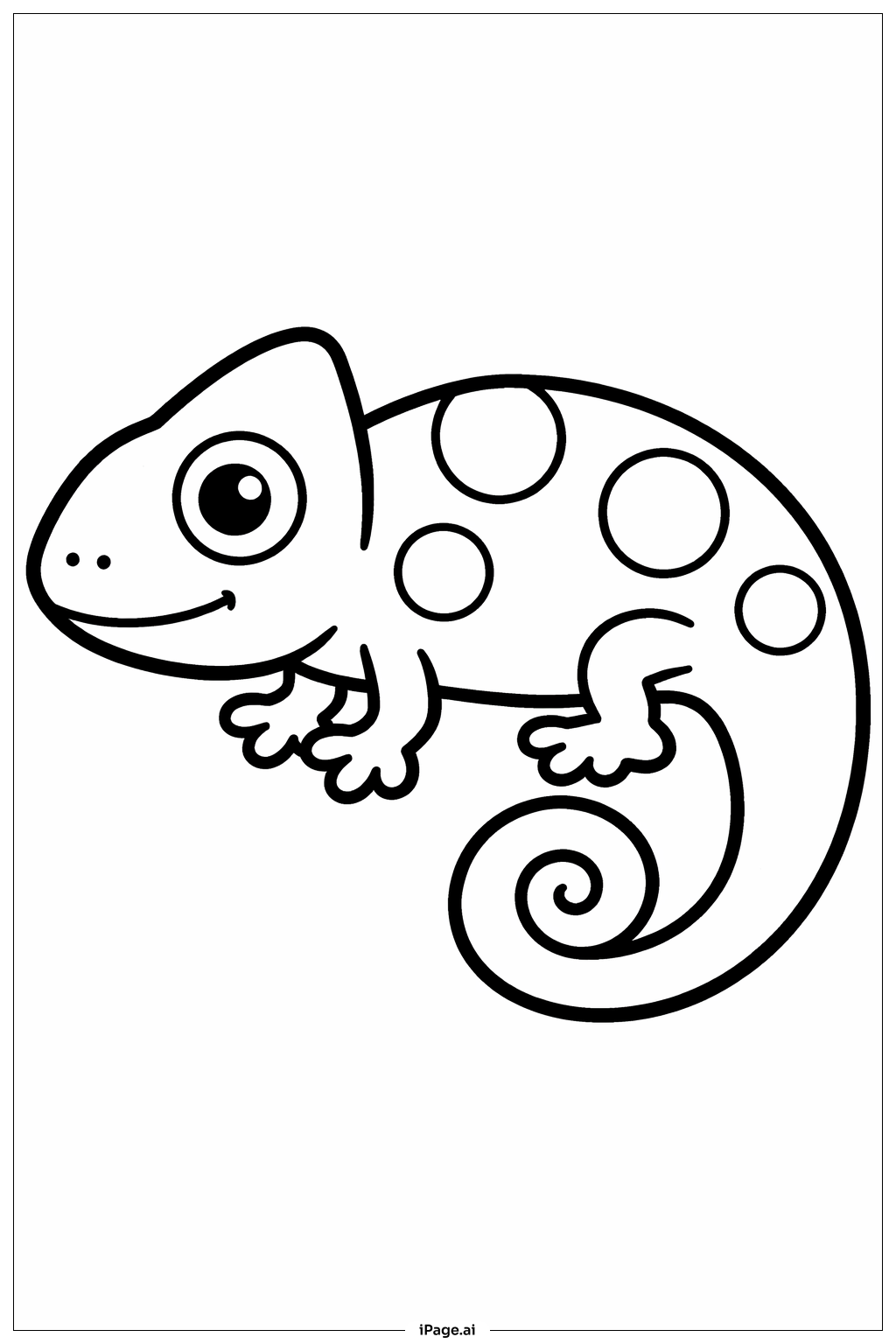 Page de coloriage Caméléon avec taches simples