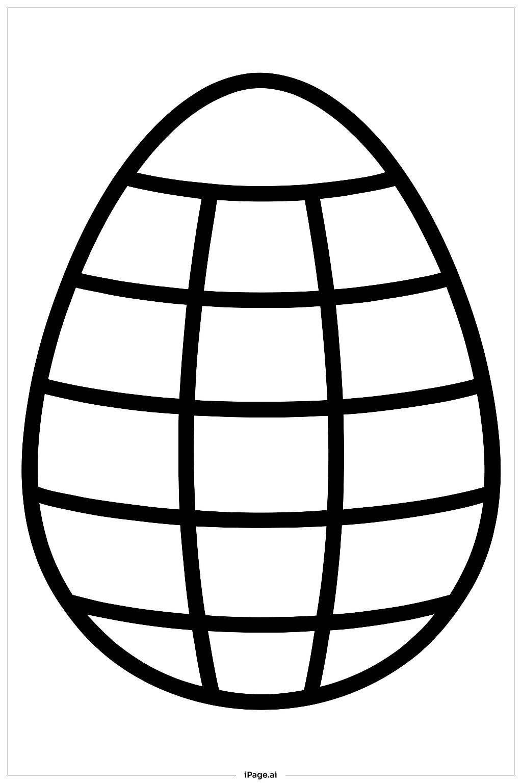  格子复活节彩蛋填色页 