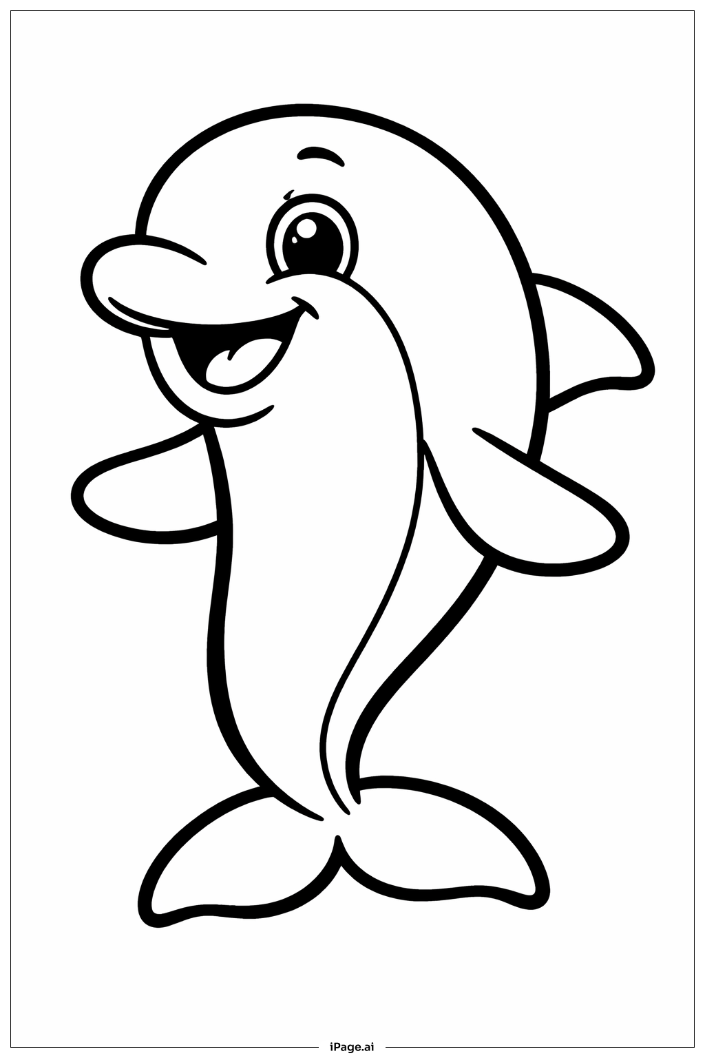  陽気なイルカの塗り絵ページ 