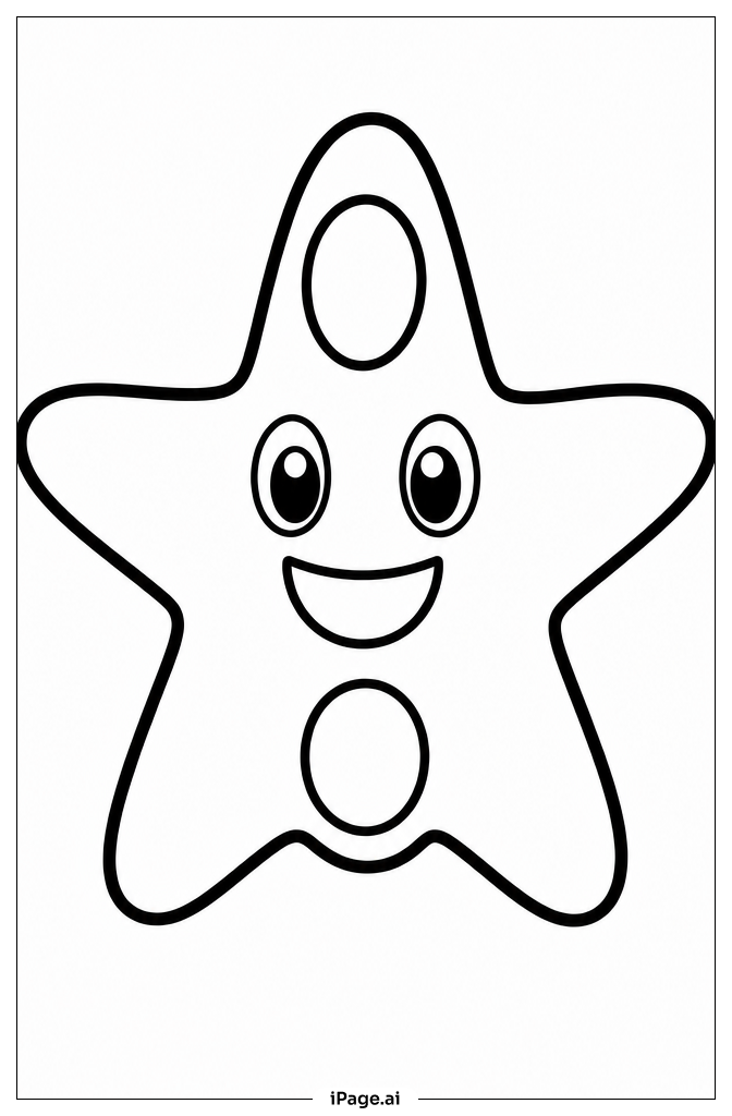 Cheerful Starfish Coloring Page