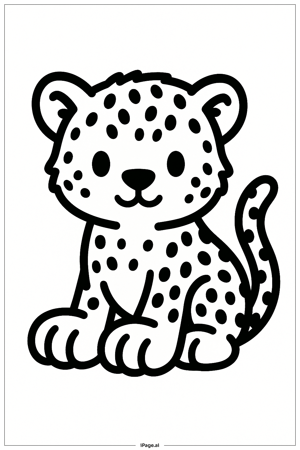 獵豹寶寶大腳掌著色頁