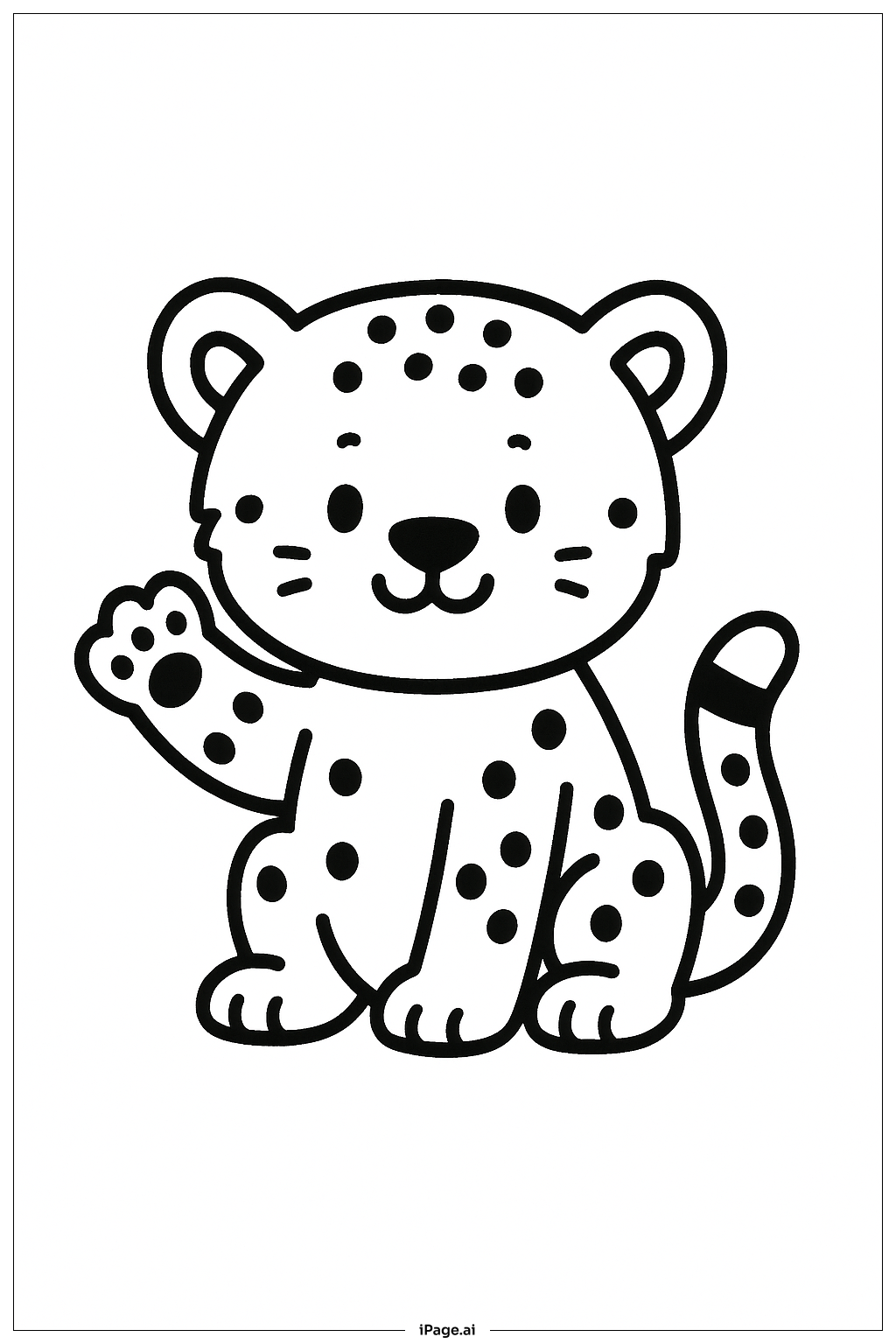 獵豹幼崽揮手著色頁