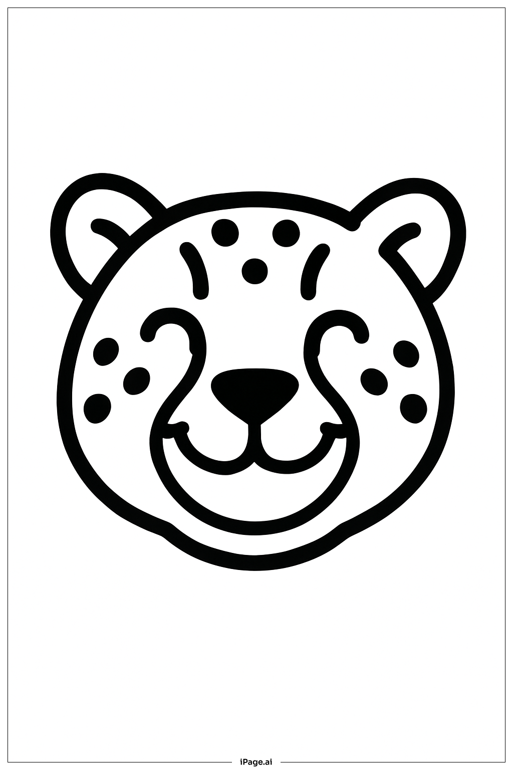 獵豹臉龐微笑著色頁
