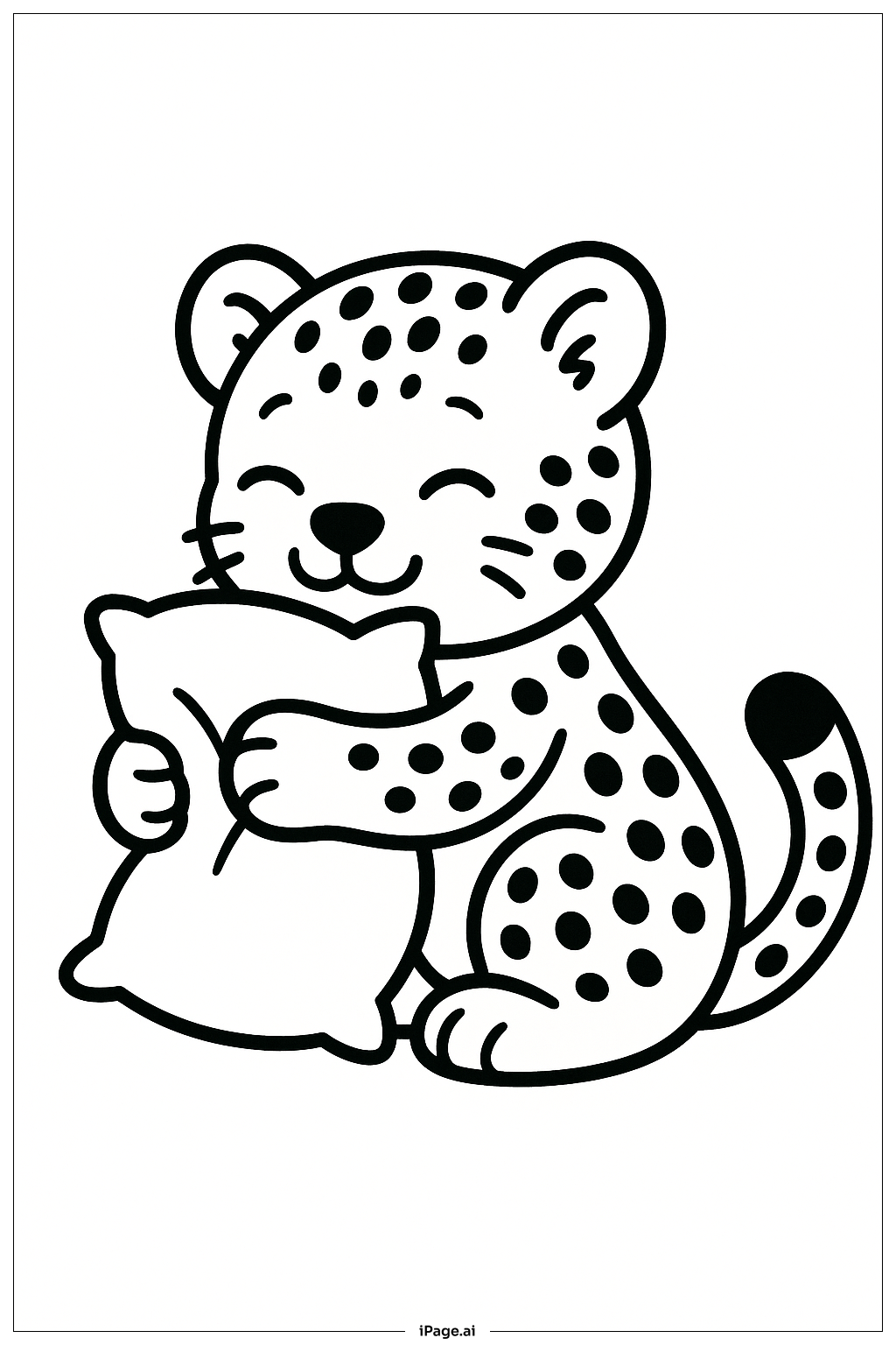 獵豹抱抱枕著色頁