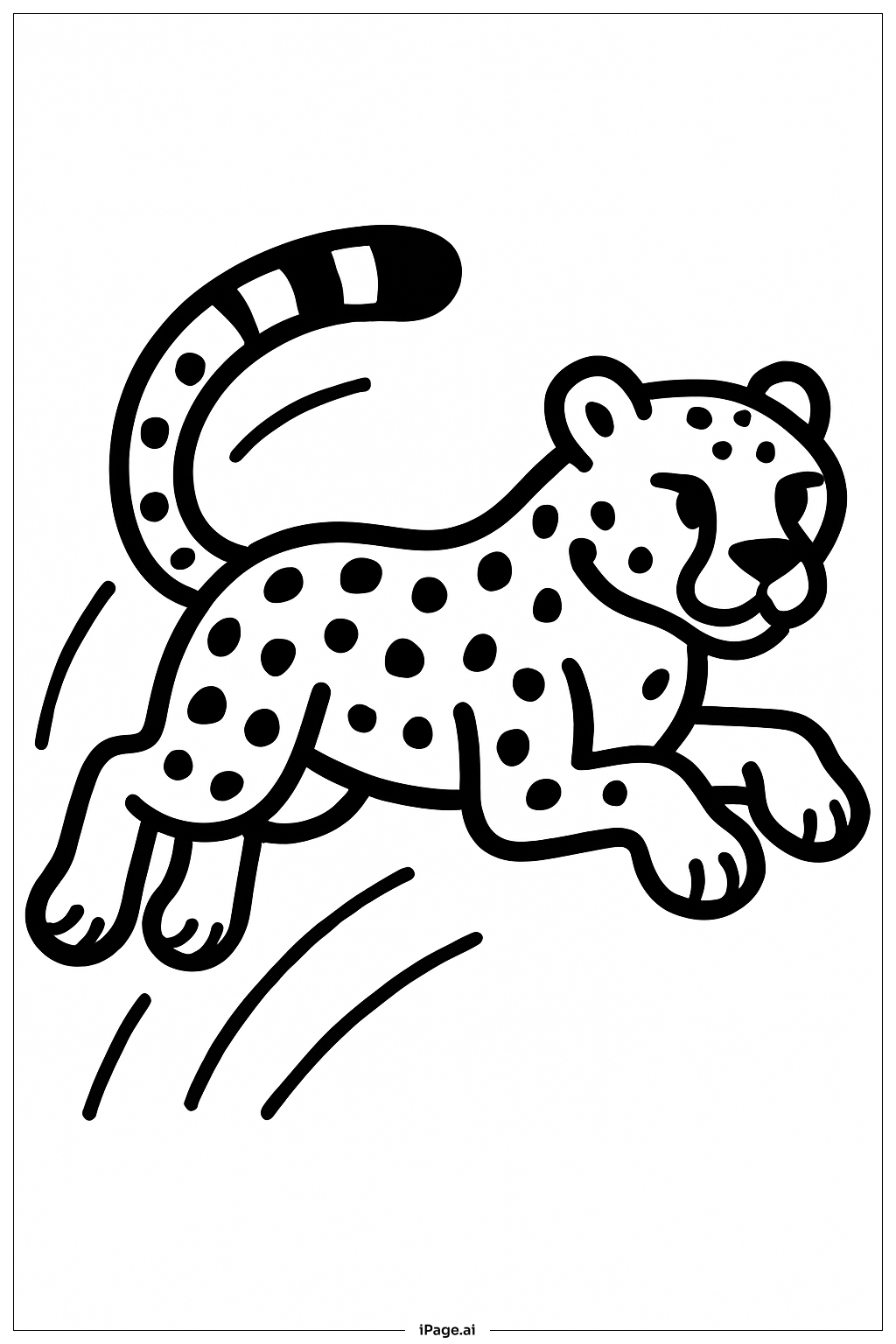 獵豹跳躍圓形圖著色頁