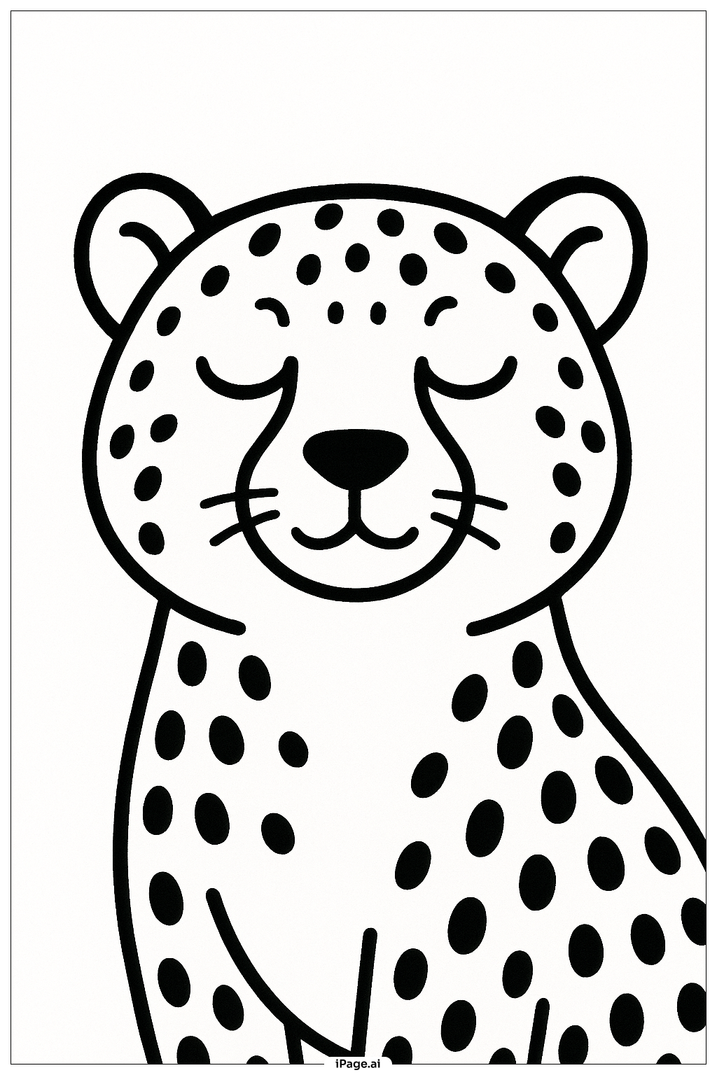 獵豹圓圓臉頰著色頁