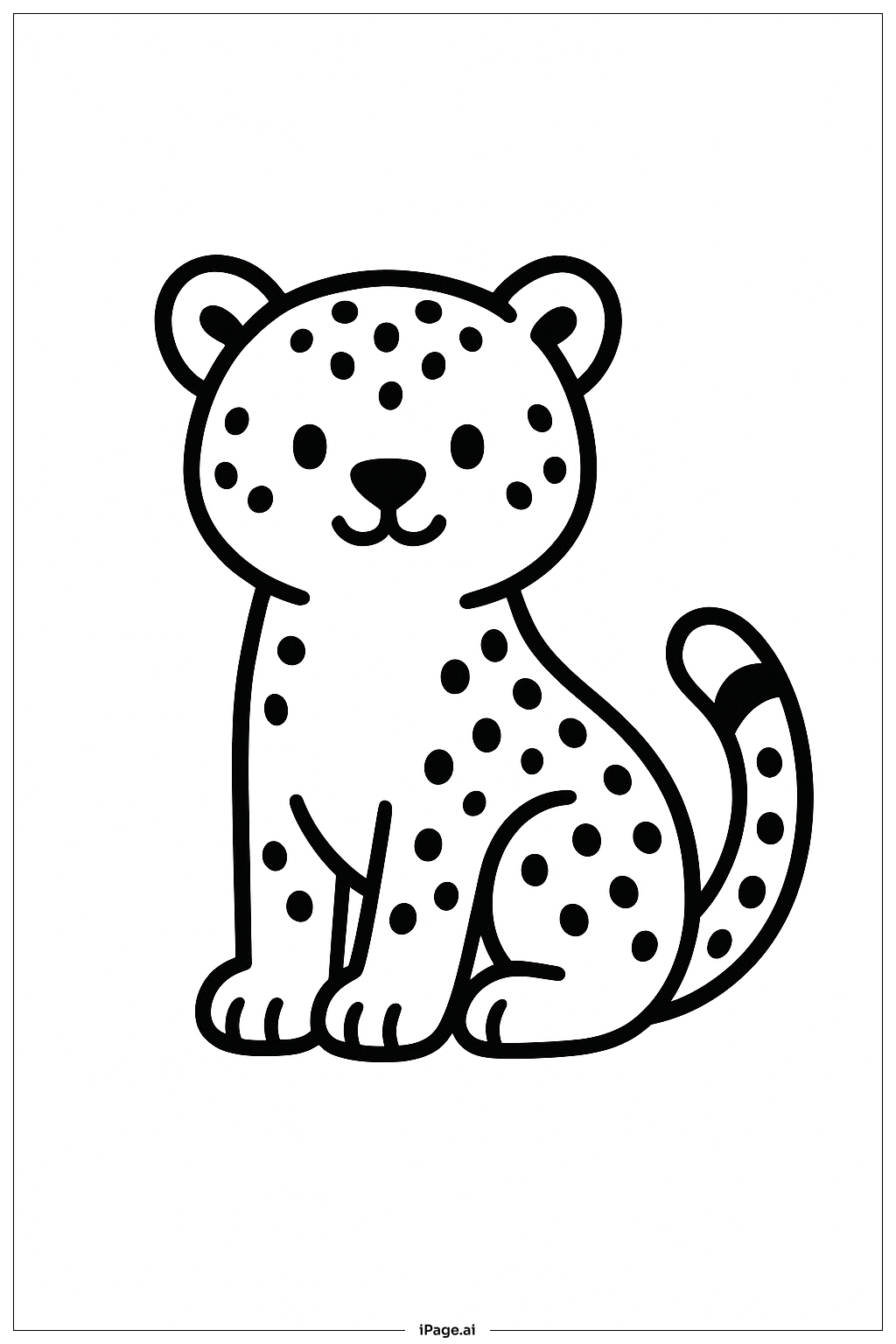 獵豹像小貓一樣坐著著色頁