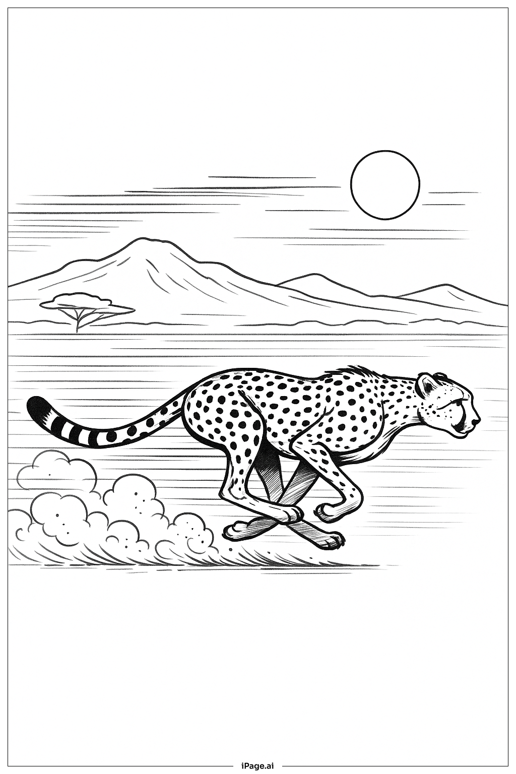 猎豹在大草原上飞奔