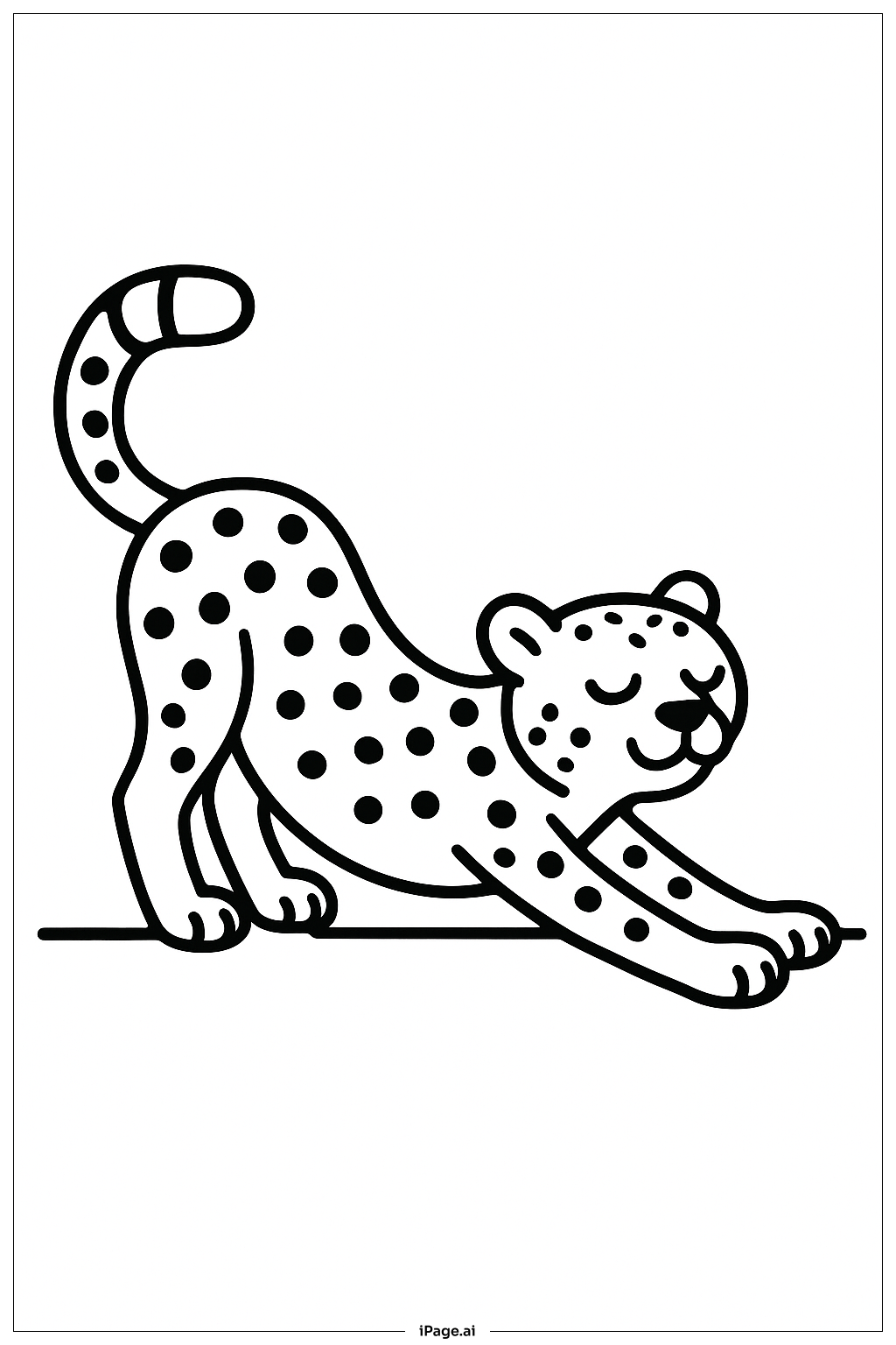  猎豹伸展填色页 