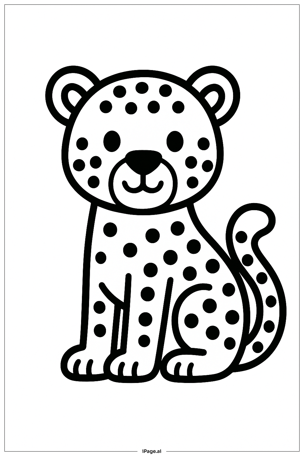 獵豹尾巴捲曲著色頁