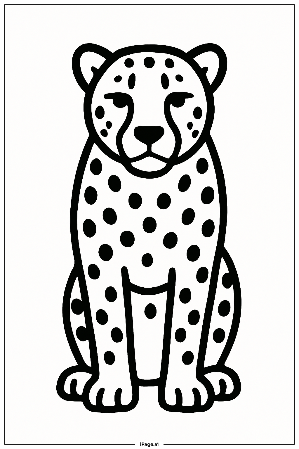 簡單斑點的獵豹著色頁
