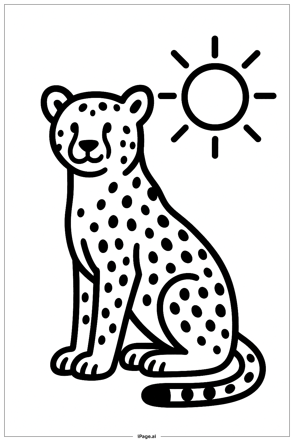 簡單太陽下的獵豹著色頁