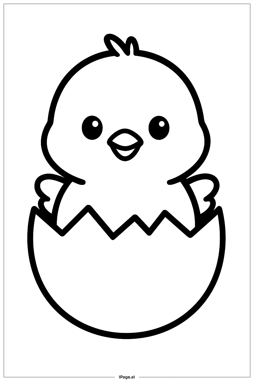  复活节蛋里的小鸡填色页 