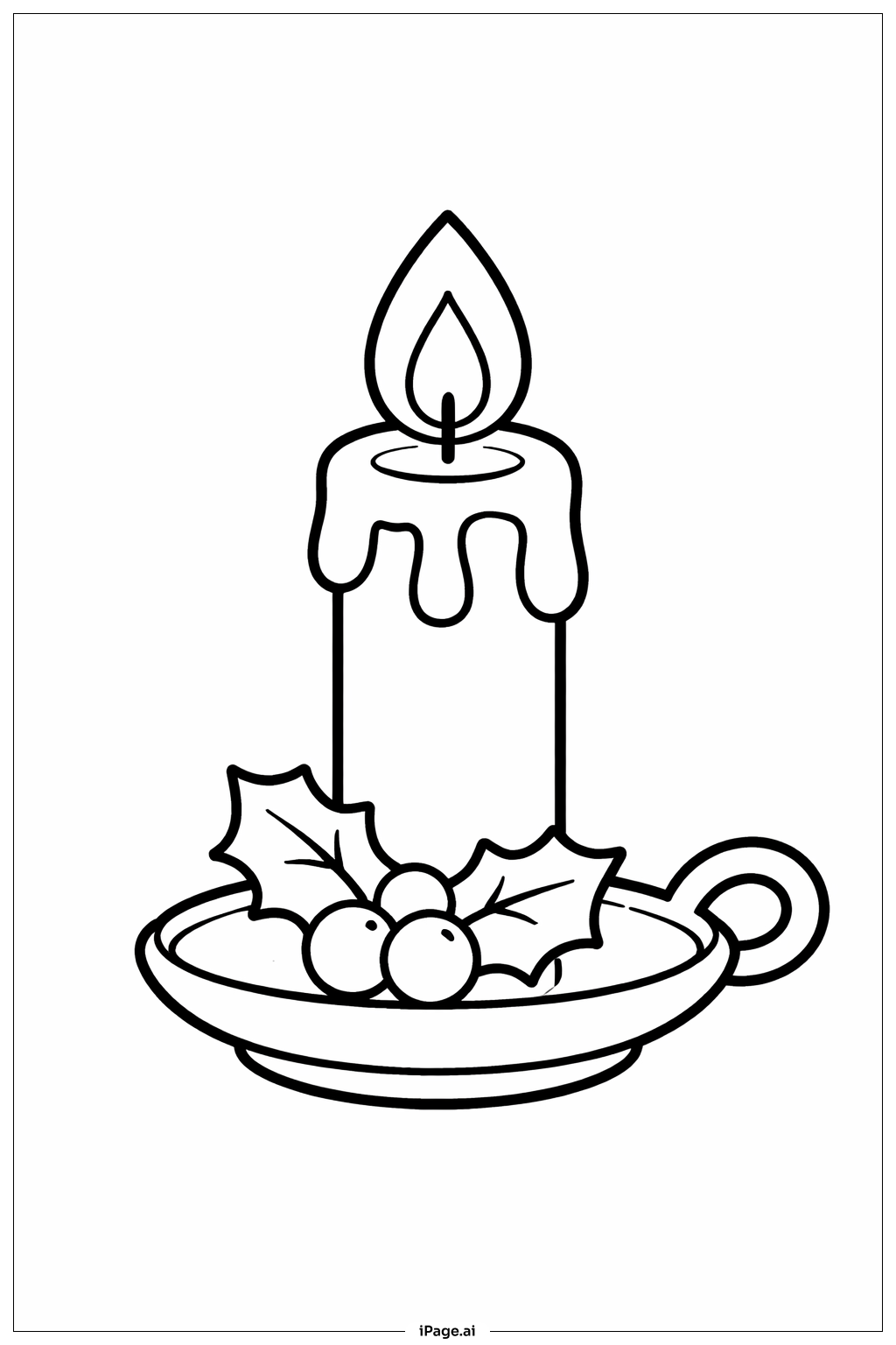  Weihnachtskerze Ausmalseite 