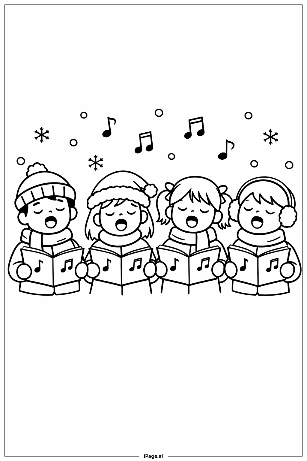  Weihnachtschor Singen Ausmalseite 