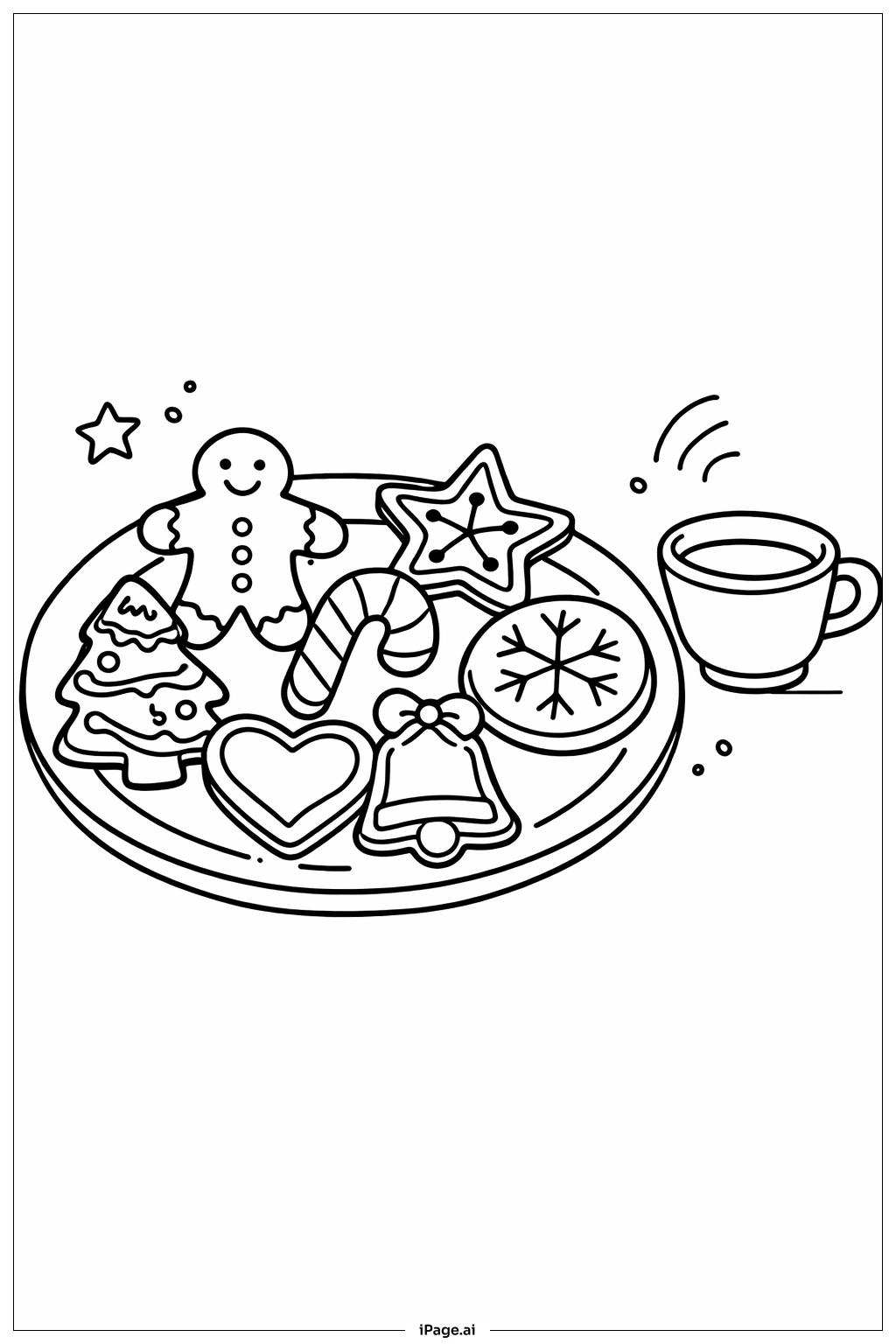  Weihnachtsplätzchenteller Ausmalseite 