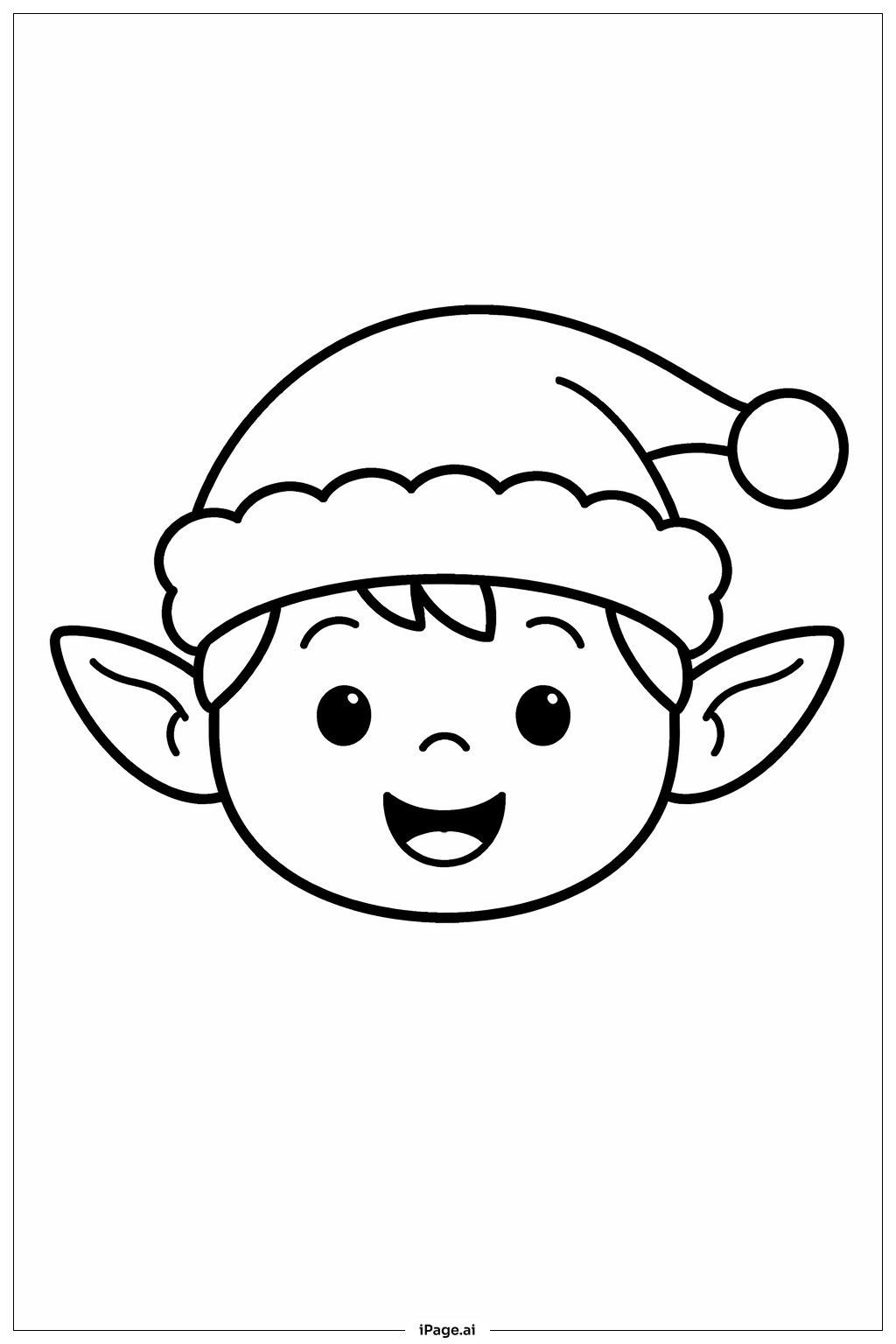  Weihnachtswichtelgesicht Ausmalseite 