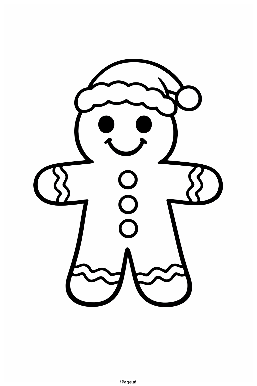  Weihnachtlicher Lebkuchenmann Ausmalseite 