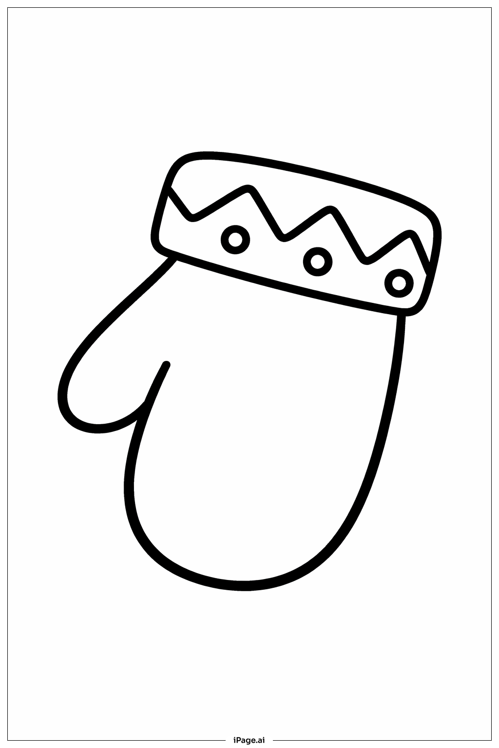  Weihnachtlicher Fäustling Ausmalseite 