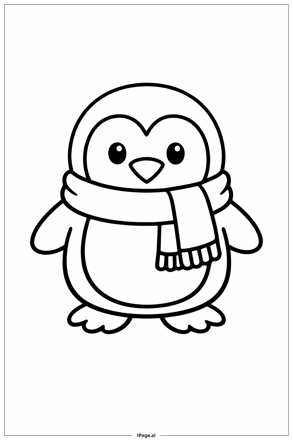  Weihnachtspinguin Ausmalseite 