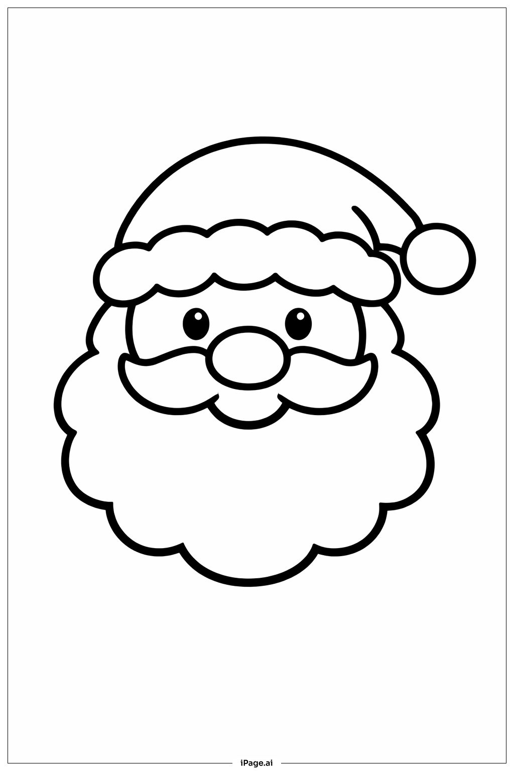  Weihnachtsmann Gesicht Ausmalseite 