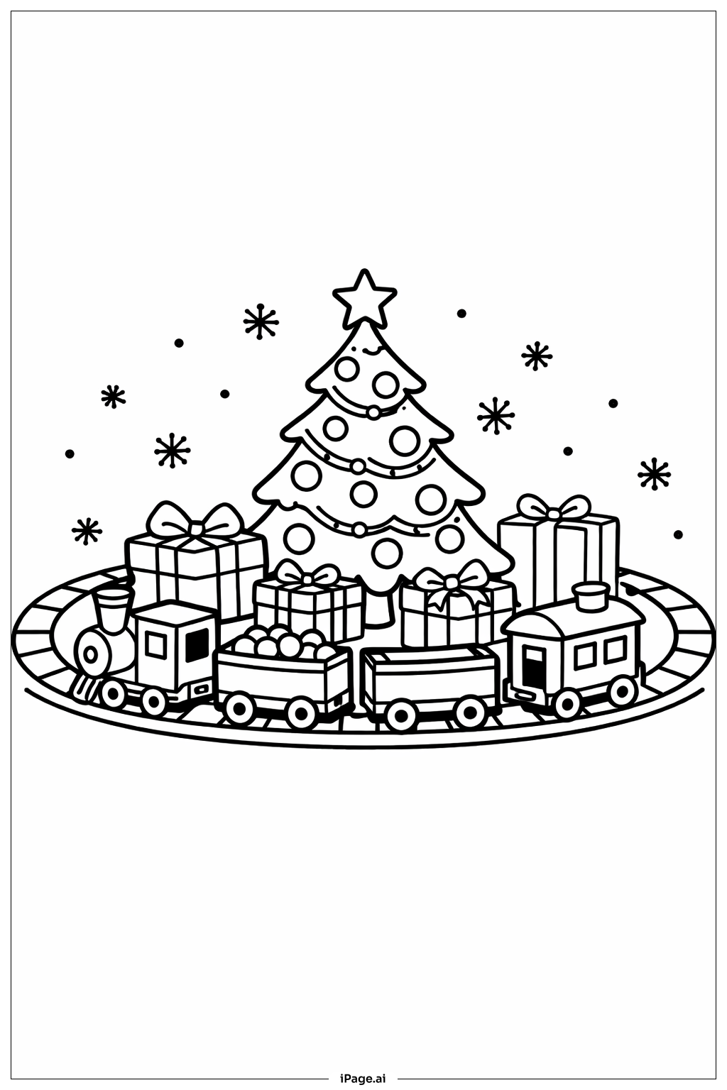  Weihnachtszug-Set Ausmalseite 