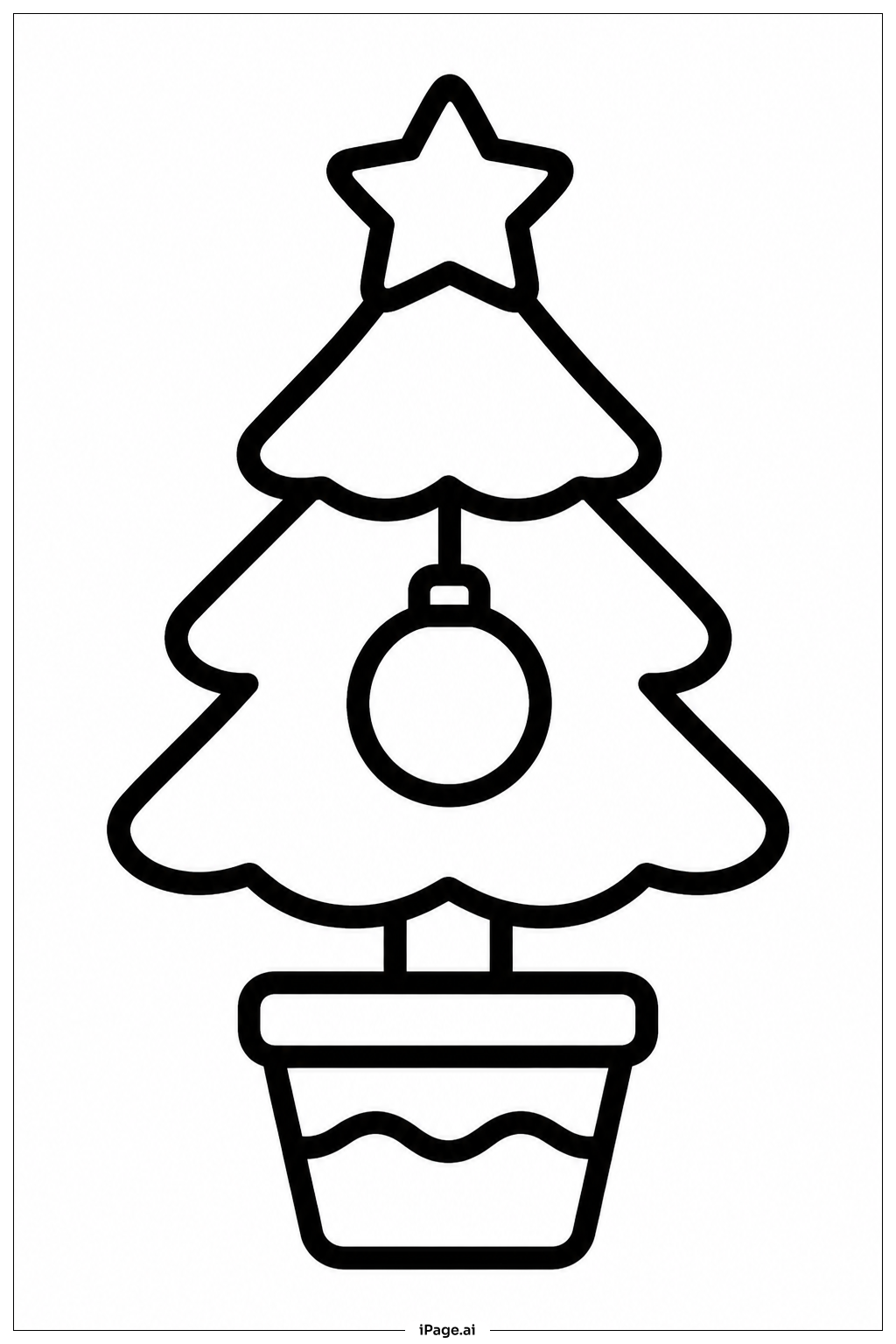  Weihnachtsbaum im Topf Ausmalseite 