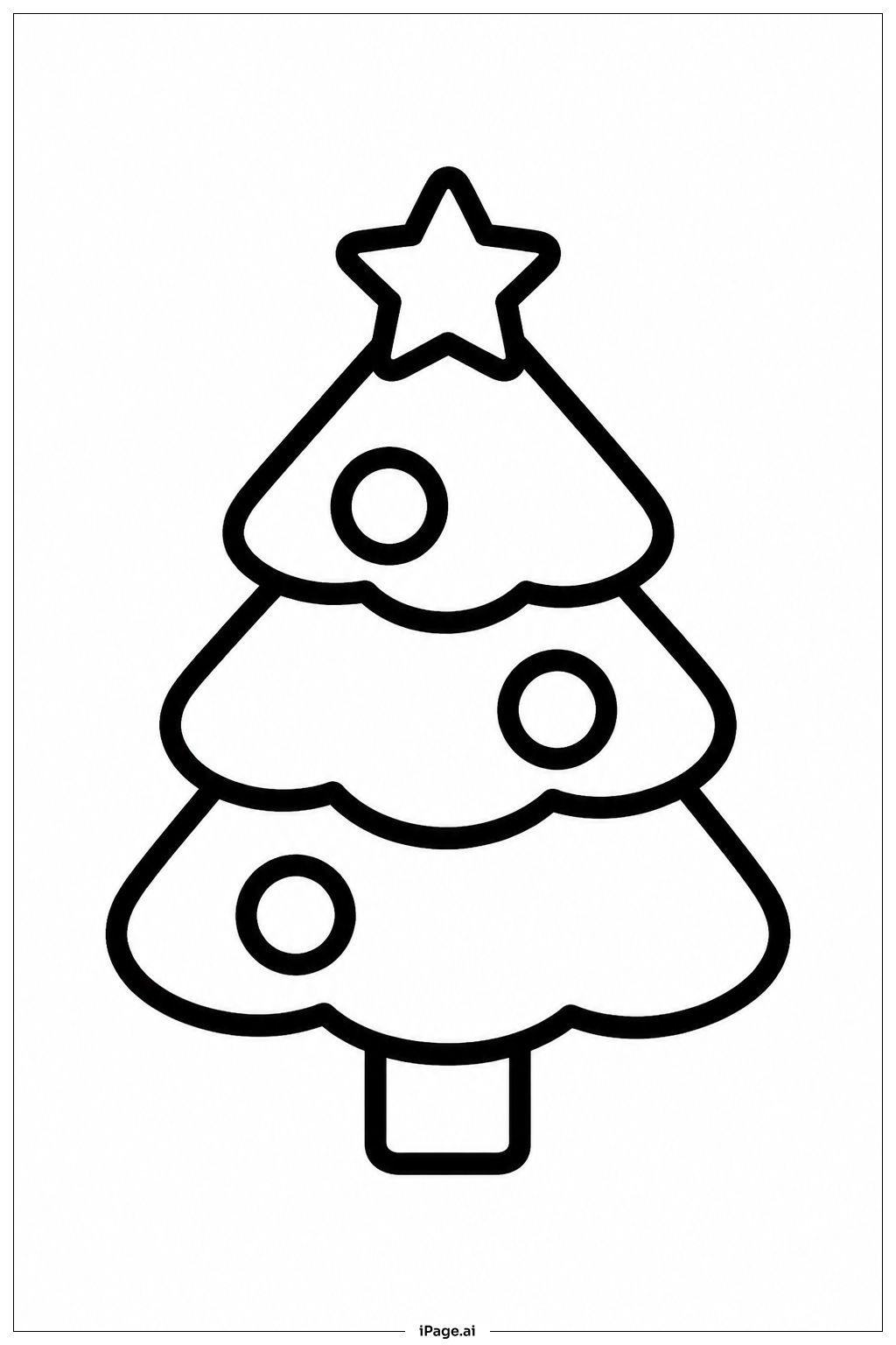  Weihnachtsbaum mit großen Kugeln Ausmalseite 