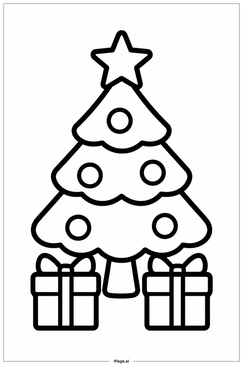 Weihnachtsbaum mit Geschenkstapel