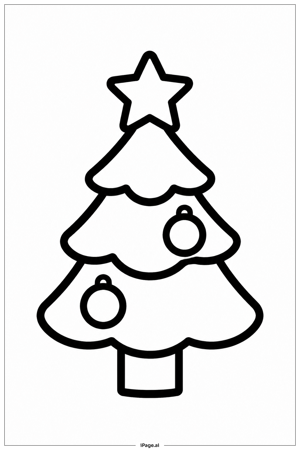  Weihnachtsbaum mit Stern Ausmalseite 