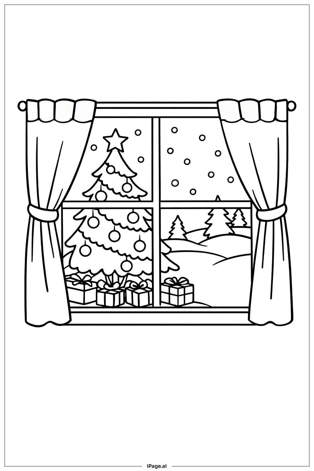  Weihnachtliches Fensterbild Ausmalseite 