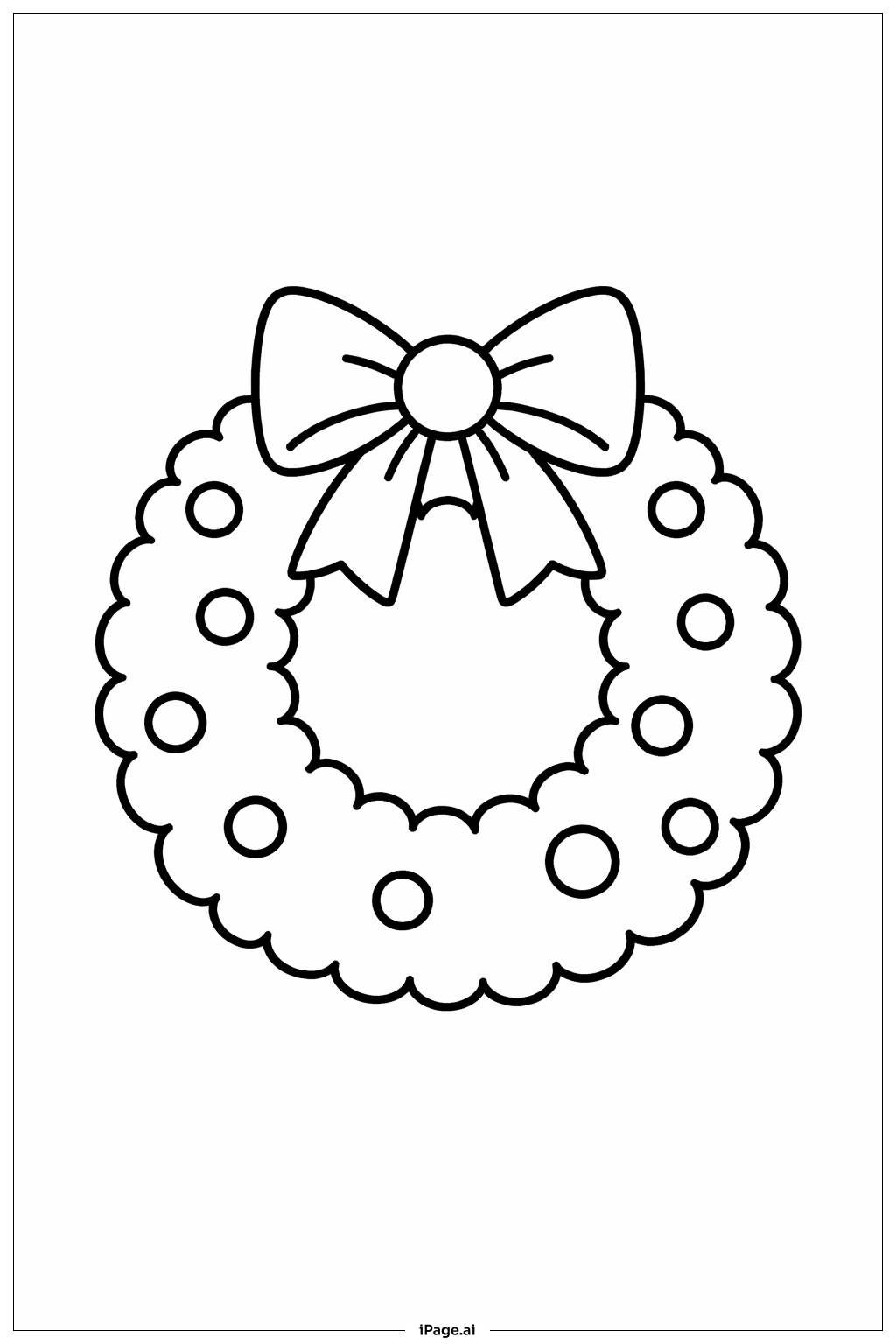  Weihnachtlicher Kranz Ausmalseite 