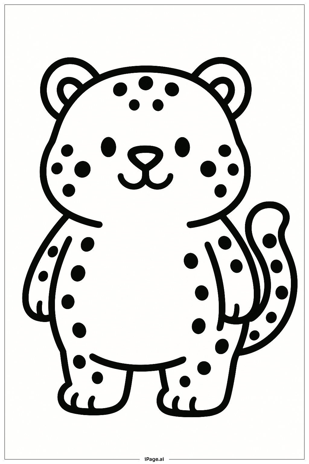 胖嘟嘟的獵豹站立著著色頁