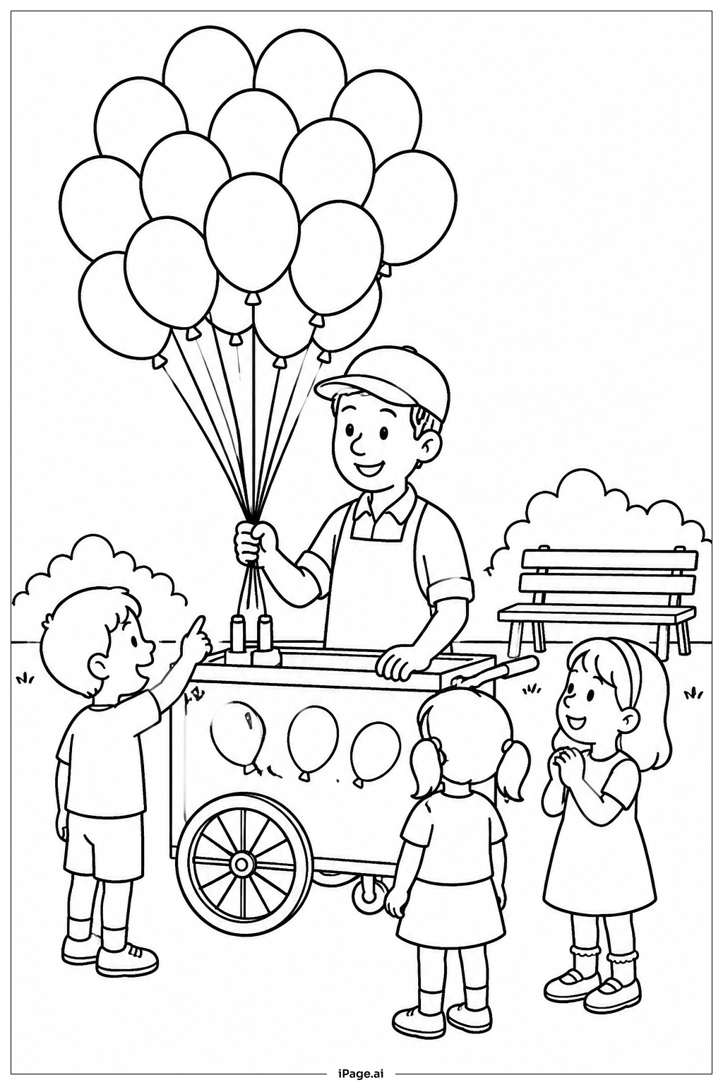  Página para colorir de Carrinho de Vendedor de Balões do Cinco De Mayo 
