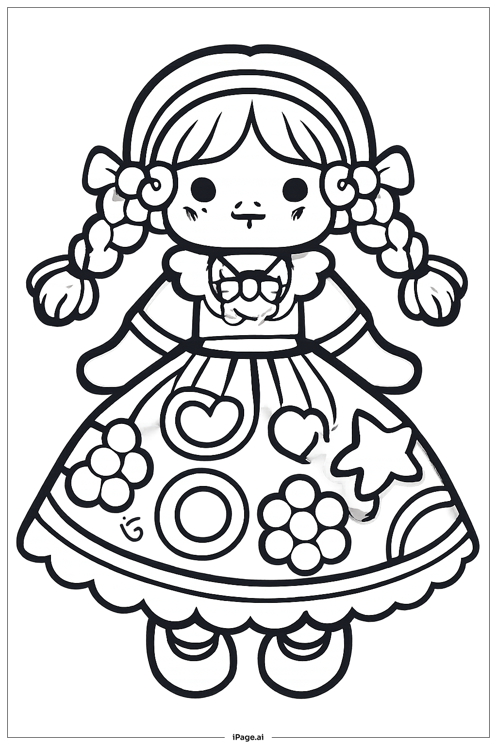  Página para colorir de Boneca de Vestido Folclórico do Cinco De Mayo 