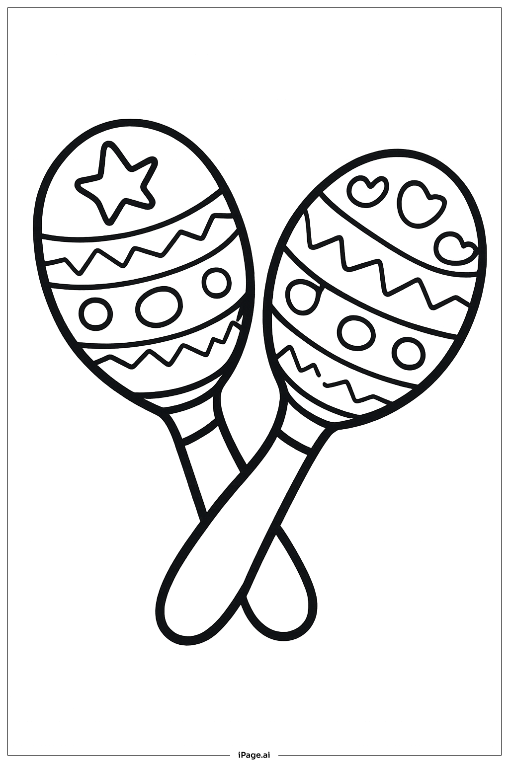  Página para colorir de Par de Maracas do Cinco De Mayo 