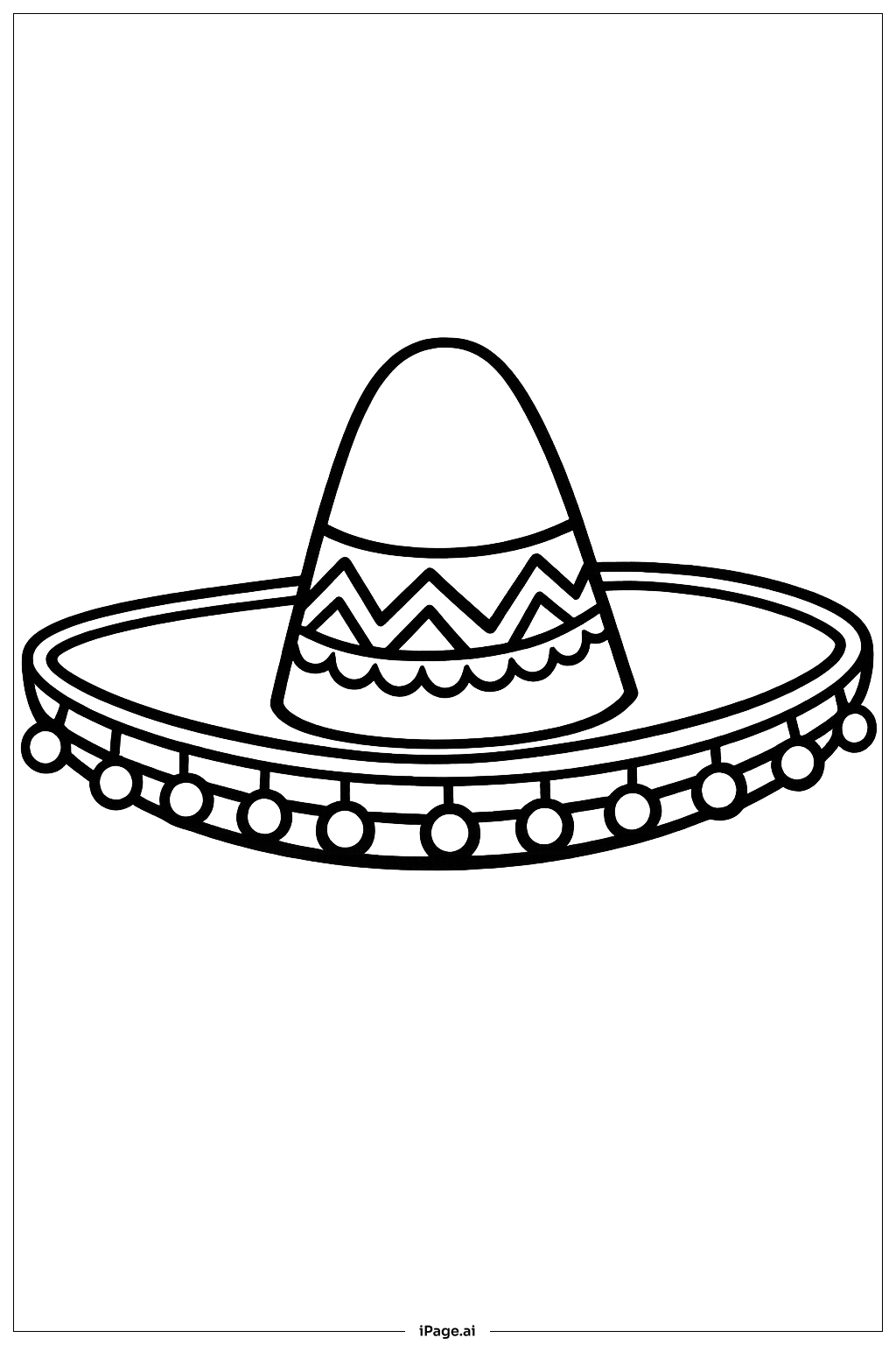  Página para colorir de Cinco De Mayo Sombrero Simples 